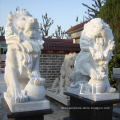 Life Size Classic Design White Stone Marble Lion Statue Sculpture